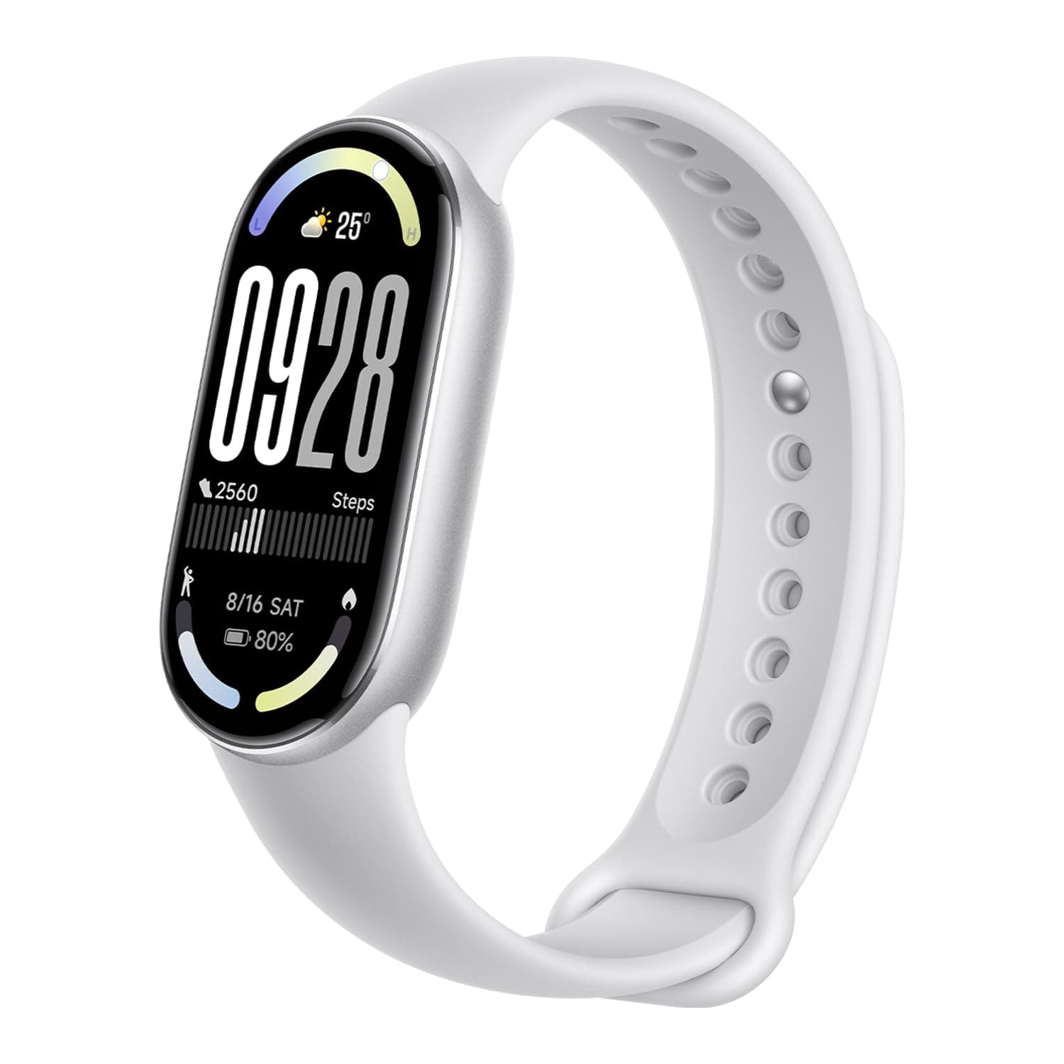 Xiaomi Smart Band 10 Fitness-Tracker,Smartwatch,1,72" AMOLED Display, 21 Tage Akku, 5ATM wasserdicht, Herzfrequenz- & Schlaftracking, 150+ Sportmodi, Schnellverschluss Silber Modern