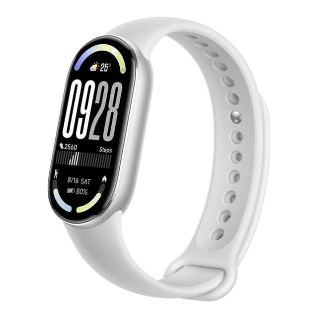 Xiaomi Smart Band 10 Fitness-Tracker,Smartwatch,1,72" AMOLED Display, 21 Tage Akku, 5ATM wasserdicht, Herzfrequenz- & Schlaftracking, 150+ Sportmodi, Schnellverschluss Silber Modern