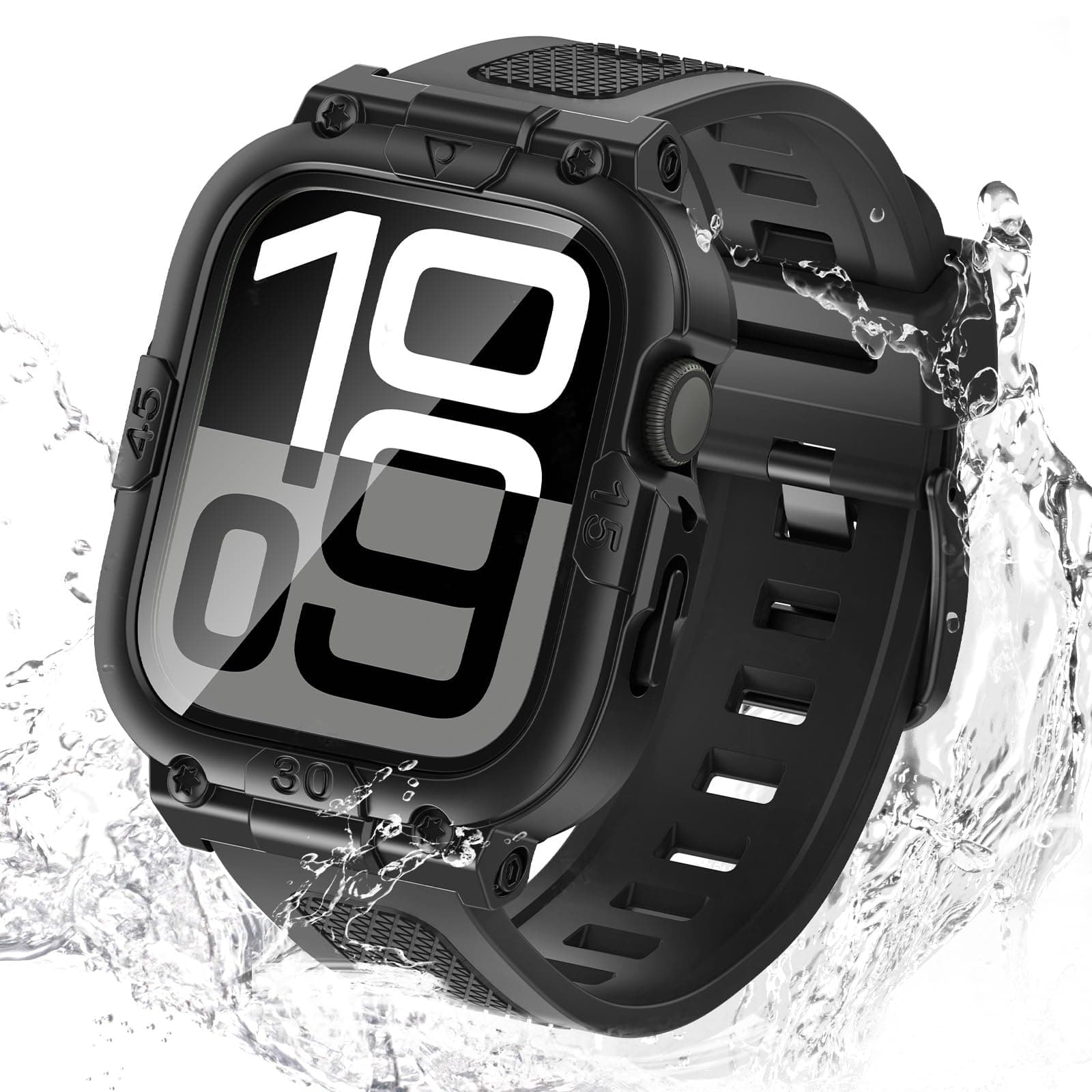 Neitra 3 in 1 360° Wasserdichtes Schutzhülle für Apple Watch Series 10 hülle mit iWatch Armband, Sport Watch Ersatzarmbänder Robuste Stoßstange Gehäuse