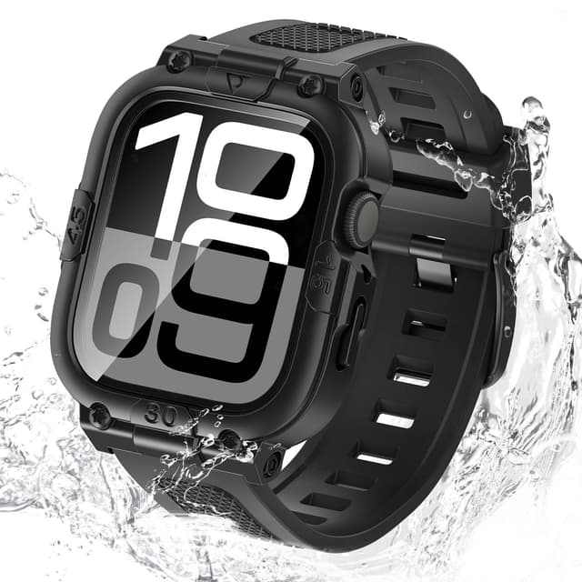 Neitra 3 in 1 360° Wasserdichtes Schutzhülle für Apple Watch Series 10 hülle mit iWatch Armband, Sport Watch Ersatzarmbänder Robuste Stoßstange Gehäuse