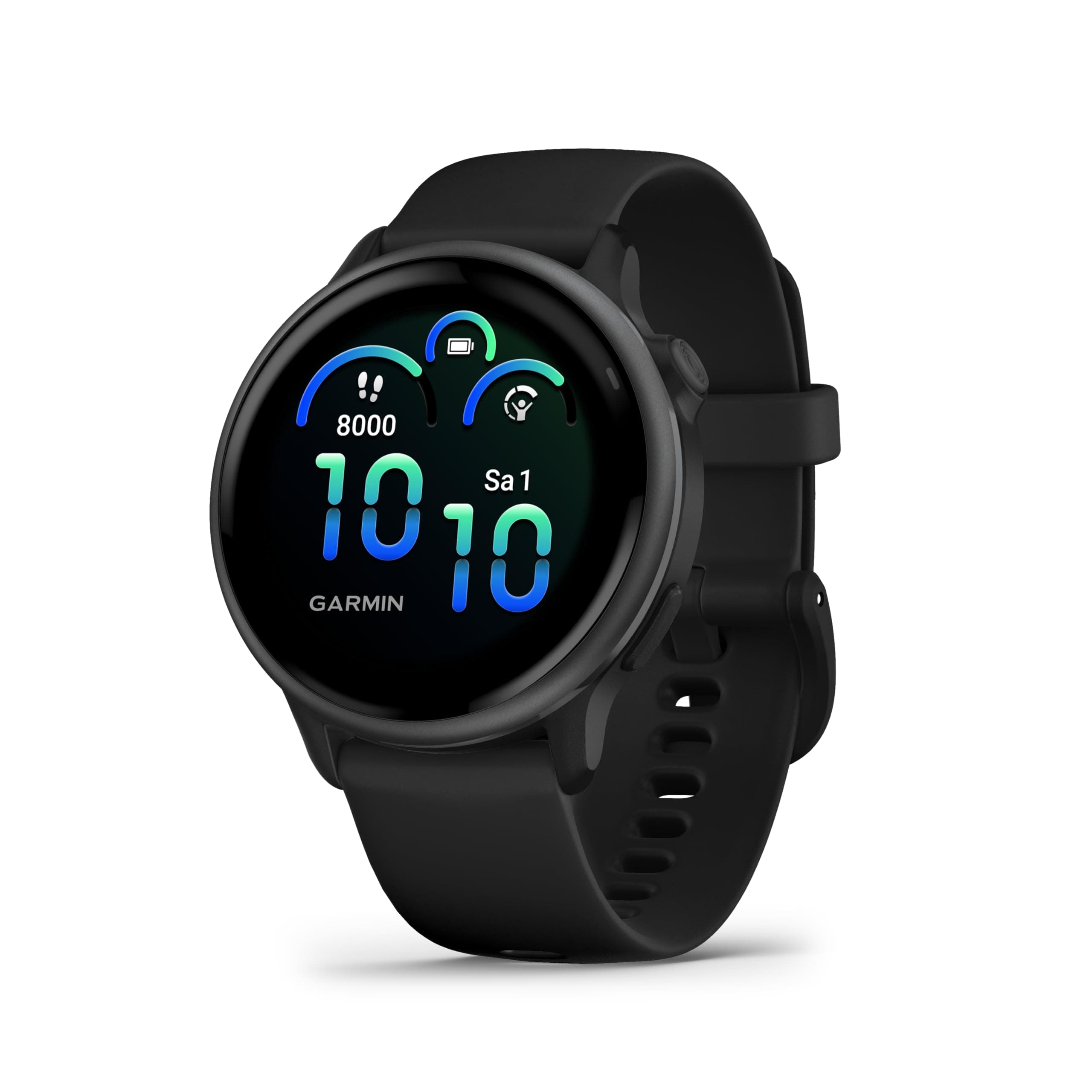 Garmin vívoactive 6 42mm - Fitness-Smartwatch, 1,2"-AMOLED-Touchdisplay, bis zu 11 Tage Akkulaufzeit, 80+ Sport-Apps, Trainingsoptionen, Gesundheitsfunktionen, Smart Notifications, GarminPay Schwarz/ Schiefergrau