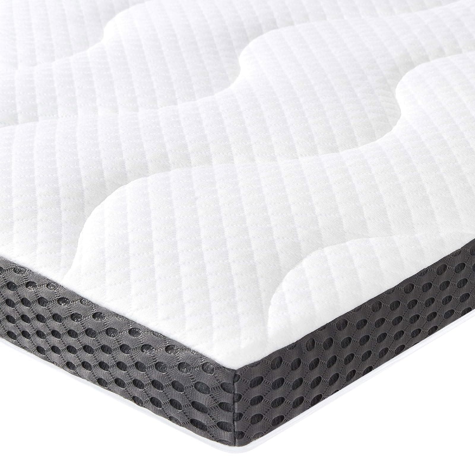 Amazon Basics Matratzen Topper 180 x 200 cm, 7 cm Höhe Gel-Schaum Matratzenauflage, weiß 180 x 200 x 7 cm