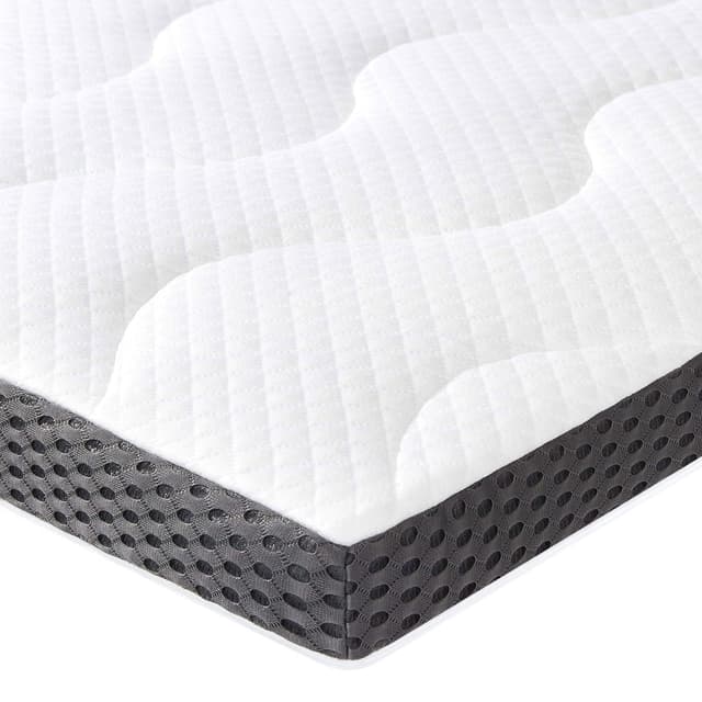 Amazon Basics Matratzen Topper 180 x 200 cm, 7 cm Höhe Gel-Schaum Matratzenauflage, weiß 180 x 200 x 7 cm
