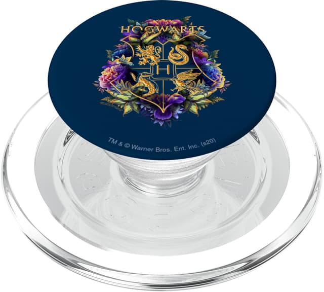 Harry Potter Hogwarts Multi-Colored Floral Crest PopSockets PopGrip für MagSafe Transparent Magnetisch PopGrip