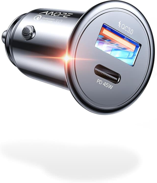AINOPE 67.5W Volllast Zigarettenanzünder USB C [99% Unsichtbar], 12V USB Adapter Auto Ladegerät USB C [PD45W & QC3.0] Kfz Ladegerät für Galaxy S25 Ultra, iPhone 17 Pro Max Air, Xiaomi 15, iPad Schwarz