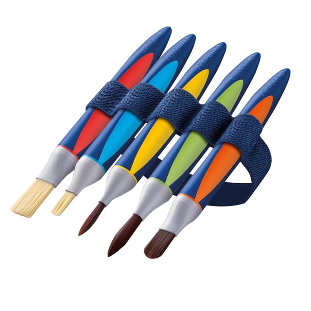 Pelikan griffix 5er Pinsel-Set, mit 5 verschiedenen Borsten- und Haarpinsel, mit Pinselband 5 Pinsel