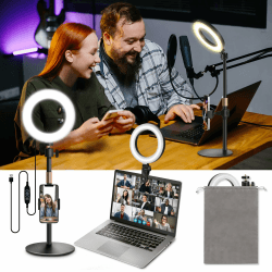 Railee Ringlicht mit Stativ Handy Laptop Videokonferenz Licht mit Klemme 6 Zoll Tisch LED Ring Light Selfie Ringleuchte Dimmbares Ansteckleuchte für Comptuer Monitor Zoom Meeting Streaming Vlog Angebot bei HelloDeals