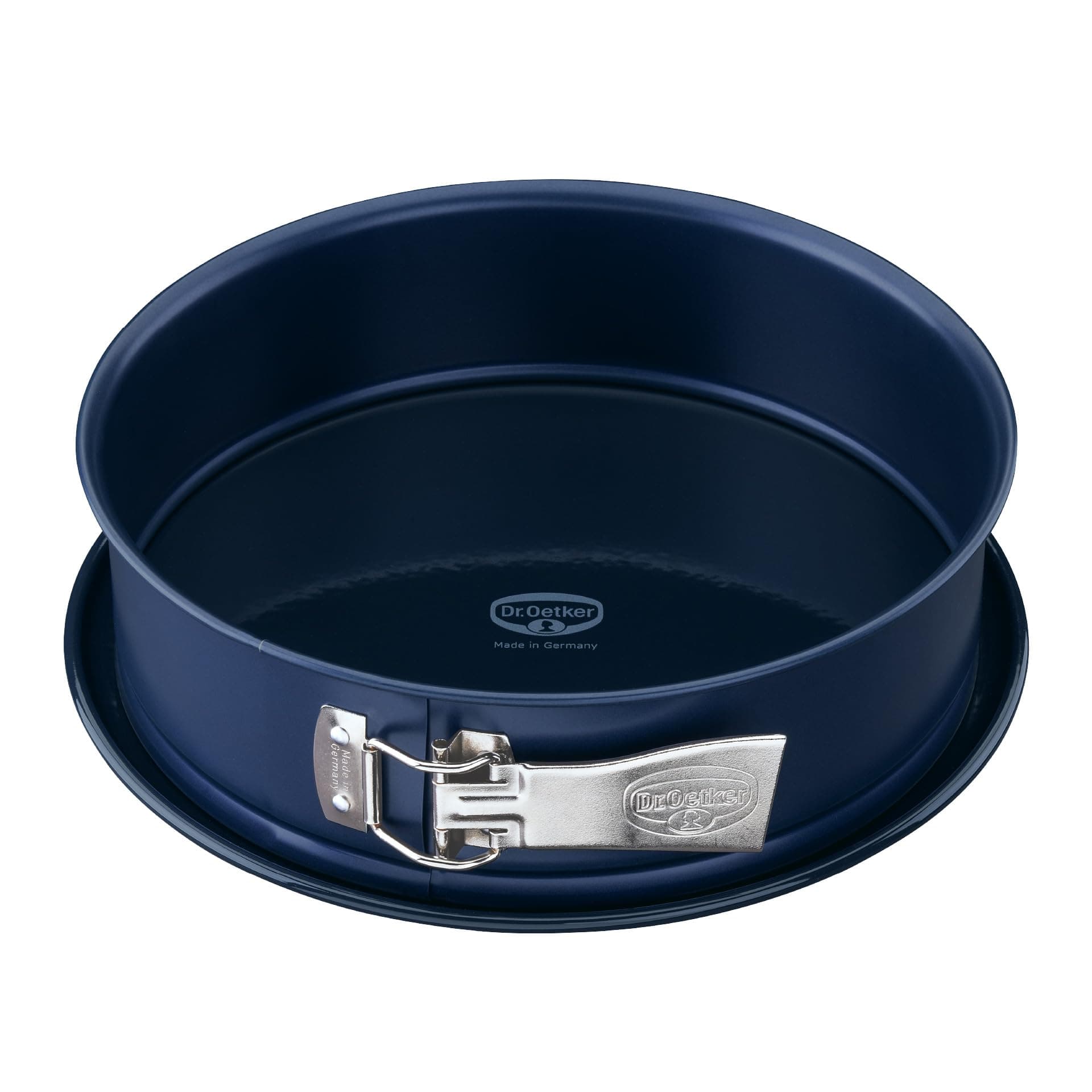 Dr. Oetker Springform Ø 26 cm Back-Liebe Emaille – Runde Backform mit schnitt- & kratzfestem Emaille-Boden – 26er Kuchenbackform mit extra hohem Rand in Dunkelblau – hitzebeständig bis 230 °C Ø 26 cm Springform
