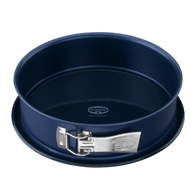 Dr. Oetker Springform Ø 26 cm Back-Liebe Emaille – Runde Backform mit schnitt- & kratzfestem Emaille-Boden – 26er Kuchenbackform mit extra hohem Rand in Dunkelblau – hitzebeständig bis 230 °C Ø 26 cm Springform