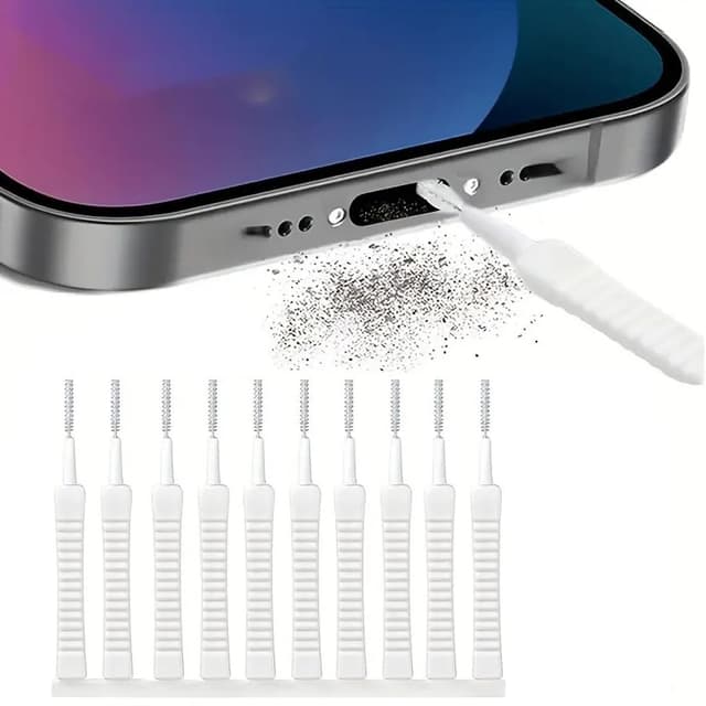 OUDQFCJ USB C Handy Reinigungsset 10 teiliges Telefon Port Reinigungsbürsten Set Metall Anti Staub Stecker Telefon Lautsprecher Reinigungsbürsten Telefonhörer Reinigungsbürste