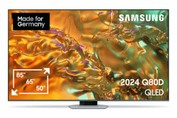 Samsung QLED 4K Q80D Fernseher 75 Zoll, Neural Quantum 4K AI Gen2 Prozessor, AI Upscaling, Direct Fully Array, Smart TV, KI TV, GQ75Q80DATXZG, Deutsches Modell 75 Zoll Modell 2024 Angebot bei HelloDeals
