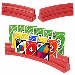 4 Stück Kartenhalter Spielkarten 3 Rampen Spielkartenhalter zum Hinstellen Stackbar mit Magnetische Montage Spielkartenhalter Poker/UNO für Senioren Kinder Arthritis Feiern (Rot) Angebot bei HelloDeals