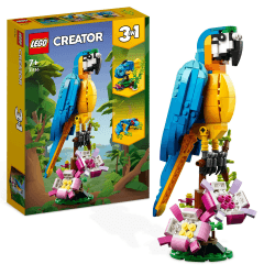 LEGO 31136 Creator 3in1 Exotischer Papagei, Frosch und Fisch Ostergeschenk Dschungel-Tier-Figuren Bauspielzeug, kreatives Osterdeko Spielzeug für Kinder ab 7 Jahren zu Ostern 2023 Angebot bei HelloDeals