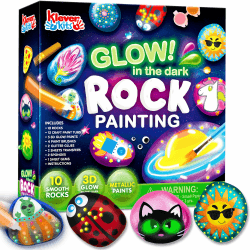JOYIN Steine Bemalen Set Bastelset Kinder ab 6-12Jahre,Kreativ Steinmalerei,Bastelset Steine Malen Set für Kinder Basteln Geschenk Mädchen 6 7 8 9 10 11 12 Jahre,Im Dunkeln Leuchten,Halloween Geschenk Angebot bei HelloDeals