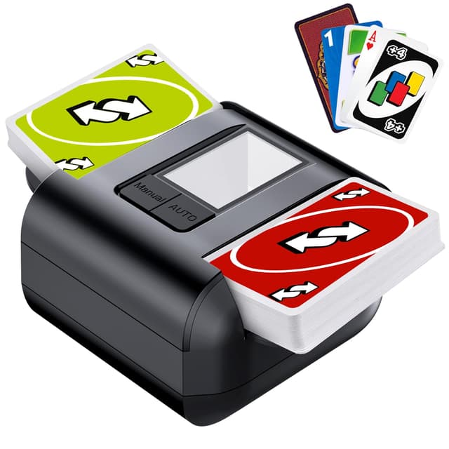 OBLITZON Automatischer Kartenmischer Elektrisch Kartenmischmaschine - 2000mAh USB-C Wiederaufladbar für 1-2 Decks | Geräuscharm mit Auto/Manuell Modus | Phase 10, Poker, UNO, Blackjack Kompatibilität