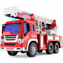 GizmoVine Feuerwehrauto Groß, Feuerwehr Spielzeugauto mit Drehleiter, Sound und Licht, Große Auto Spielzeug Modell, Geschenke für Jungen Mädchen, Kinder Fire Truck Fahrzeuge ab 3 4 5 6 7 8 Jahre Angebot bei HelloDeals