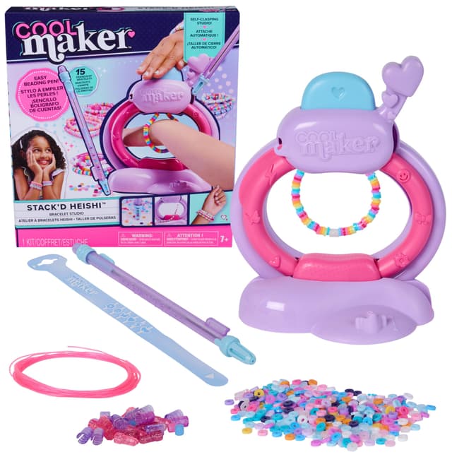 Cool MAKER Stack'd Heishi Armband Studio - mit 1200+ Perlen und Zubehör für 15 stylische Armbänder, automatisches Auffädeln, für Kinder ab 7 Jahren