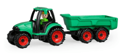 Lena Truckies Traktor mit Anhänger 38 cm, grün, Robustes Sandkasten Spielzeug mit abnehmbaren Anhänger, klappbare, Fahrerhaus, Kippmulde & Spielfigur, für Kinder ab 2 Jahren, Traktor mit Anhänger Angebot bei HelloDeals