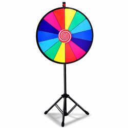 COSTWAY Glücksrad 24", Glücksrad zum Drehen, Drehrad Spielzeug Farbe Rad Spiele für Lotteriespiele, Wortspiele φ60cm Angebot bei HelloDeals