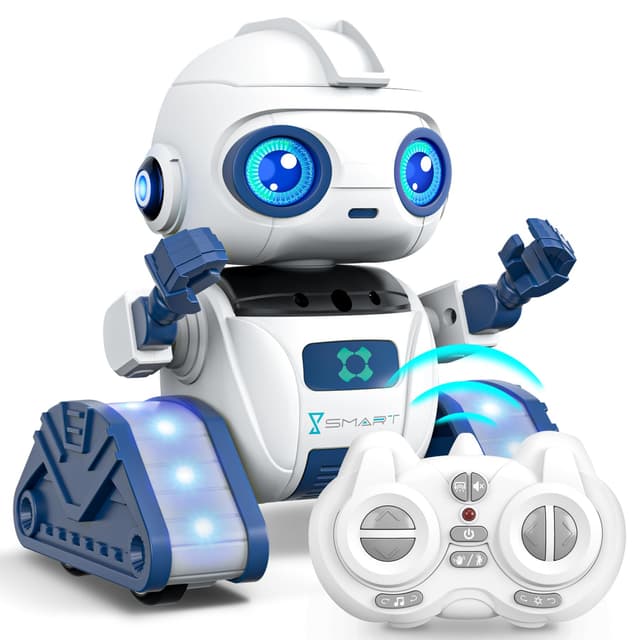 Ophy Roboter Kinder Spielzeug, wiederaufladbar und projizierbar, RC-Roboter mit LED-Augen und Musik, RC-Spielzeug mit Gestensensor für ab 3 4 5 6 7 8 9 10 Jahre Jungen und Mädchen Geschenk Weiß