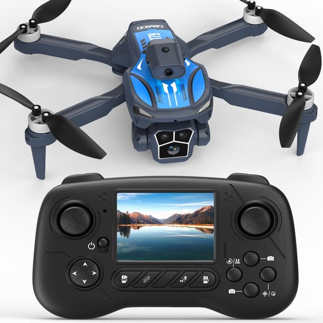 Drohne mit 1080P HD-Kamera, Hindernisvermeidung, Ein-Knopf Start/Landung, 90° schwenkbare Linse, Geschwindigkeitsanpassung, Modularer Akku, FPV Quadrocopter für Erwachsene, Kinder & Anfänger F179-D