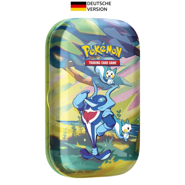 Pokémon-Sammelkartenspiel: Mini-Tin-Box Farbenfrohes Paldea: Delfinator & Pachirisu (2 Boosterpacks, 1 Stickerbogen)