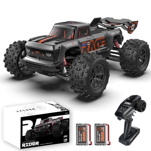 dexinco Ferngesteuertes Auto, 1:16 RC Auto, 4WD 40km/h Hobby Offroad Monster RC Truck, All Terrain Wasserdicht RTR RC Buggy, RC Crawler mit 2 Akku, Geländegängig Spielzeug LKW