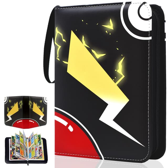 Kardition Card Scrapbook - 440 Pockets PU Leather Trading Card Album, 4 Pockets Scrapbook for Cards with 55 Sleeves Binder Sheets for MTG Sports Card Collectors Transparent