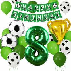 Cadimus Fußball Luftballon 8. Geburtstag, Fussball Deko Geburtstag Kinder 8 Jahre, Geburtstagsdeko Jungen 8 Jahre, Grün Folienballon für Fussball Party Kindergeburtstag Angebot bei HelloDeals