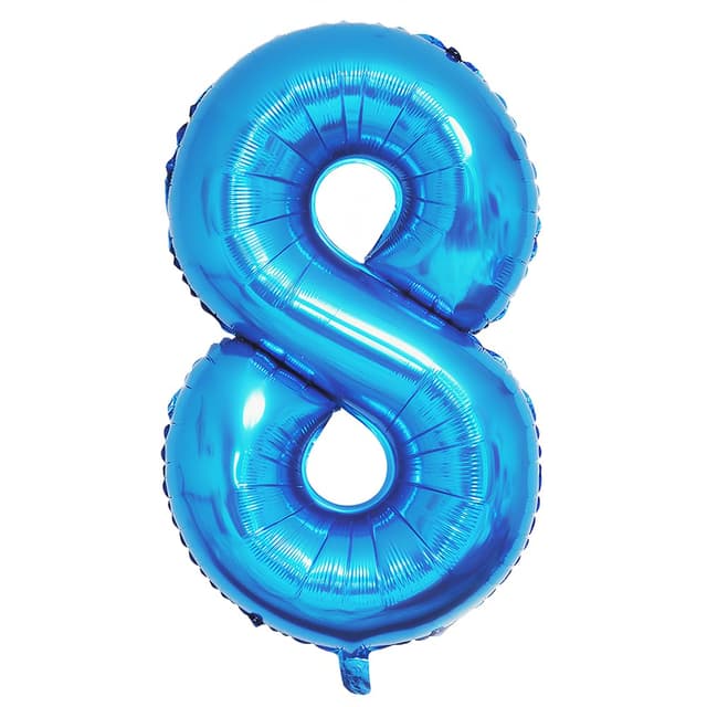 Ponmoo 40 Zoll Foil Luftballon Zahl 8 Blau (101cm), Aufblasbares Helium oder Luft, Riesige Folienballons Nummer 0-100, Große Ballons für Hochzeitstag und Geburtstagsparty Ballon Dekoration Blau Zahl 8