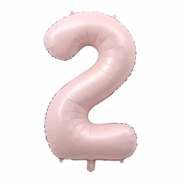 Alaoo Luftballon 2 Geburtstag Zahl, 40 Zoll Rosa Creme Folienballon, Riesenzahl Ballon für Mädchen Junge Geburtstag Party Dekoration Jahrestag Dekorationen