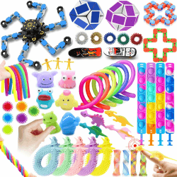 JUAUO 50 Pcs Fidget Toys Set, Stress-Angst Relief Spielzeug für Kinder und Erwachsene, Angst Relief Finger Toys, Anti Stress Autismus Und ADHS, Sensorisches Spielzeug Set für Kinder Geburtstagsfeier Angebot bei HelloDeals