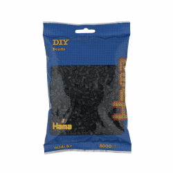 Hama Perlen 201-18 Bügelperlen Beutel mit ca. 3.000 bunten Midi Bastelperlen mit Durchmesser 5 mm in Schwarz, kreativer Bastelspaß für Kinder ab 5 Jahren Angebot bei HelloDeals