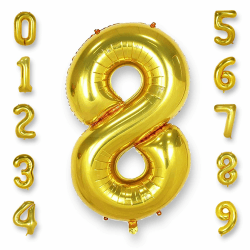 AULE Luftballon Zahl 8 Gold: XXL 101 cm Folienballon Geburtstag Gold 8 Jahre Zahlen 40 Zoll Helium Ballon Kinder Junge Mädchen Zahlenballon für Babyparty Jubiläum Deko Angebot bei HelloDeals