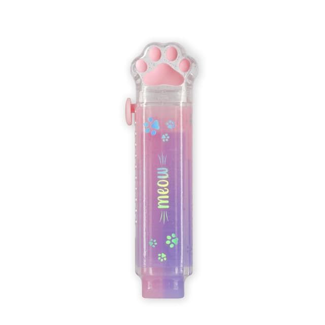 Legami - Versenkbarer Radiergummi - Miau, Radiergummi für Bleistifte und Buntstifte, Radiergummi in Form einer Katzenpfote, nette Geschenkidee, 2,5 x 9,2 x 1,5 cm, Kitty-Thema, Rosa, MERP0001