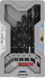 Bosch 7x PRO Wood Holzspiralbohrer-Set (für Weichholz, Hartholz, Ø 3,0, 4,0, 5,0, 6,0, 7,0, 8,0, 10,0 mm, Professional Zubehör Bohrmaschine/Schrauber) Ø 3 - 10 mm 7-tlg. Angebot bei HelloDeals