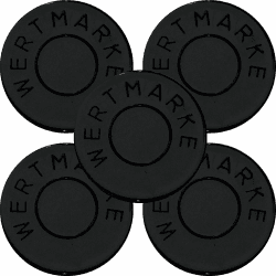 500 Pfandmarken Wertmarken Durchmesser 30mm Farbe Schwarz mit beidseitiger Aufschrift "Wertmarke" - Eventmarken Chips Jeton Token Menge: 500 Schwarz Angebot bei HelloDeals