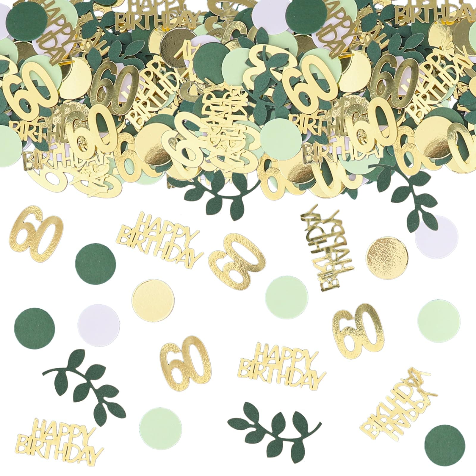 GoldRock Konfetti 60 Geburtstag Deko Grün,200 Stück Tischdeko 60 Geburtstag Frauen Männer,60er Streudeko Geburtstag Gold,60. Geburtstag Deko Confetti,Deko 60 Geburtstag Mann Frau,60 Jahre Dekoration Grün Gold 60 Geburtstag Konfetti