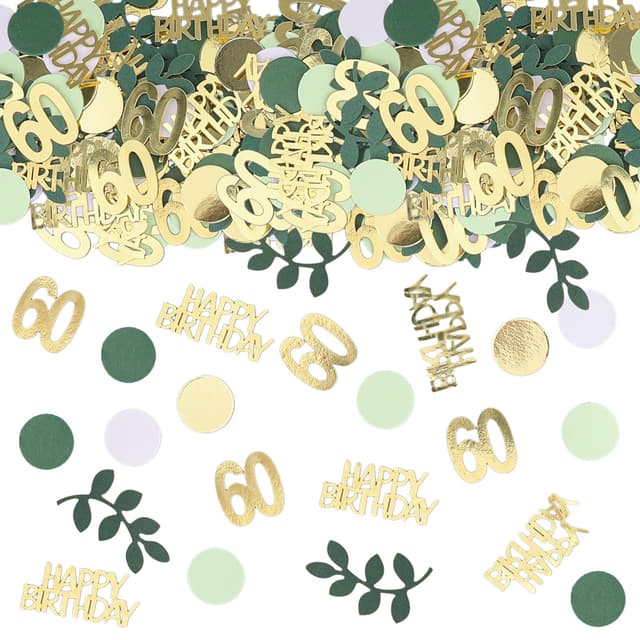 GoldRock Konfetti 60 Geburtstag Deko Grün,200 Stück Tischdeko 60 Geburtstag Frauen Männer,60er Streudeko Geburtstag Gold,60. Geburtstag Deko Confetti,Deko 60 Geburtstag Mann Frau,60 Jahre Dekoration Grün Gold 60 Geburtstag Konfetti