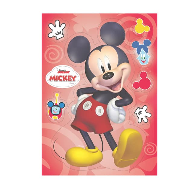 dekora - Tortendeko Essbar zum Ausschneiden | Mickey Mouse Tortenaufleger aus Zuckerfreiem Esspapier