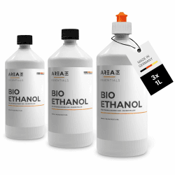 Area52 – Bioethanol 3x1L Set Ethanol – Reiner Ethylalkohol mit 96,6% Reinheitsgrad – Für Ethanolkamine, Tischkamine & Bioethanol-Feuerstellen – Geruchslos & rußfrei – Für Indoor & Outdoor (3 x 1L) Angebot bei HelloDeals