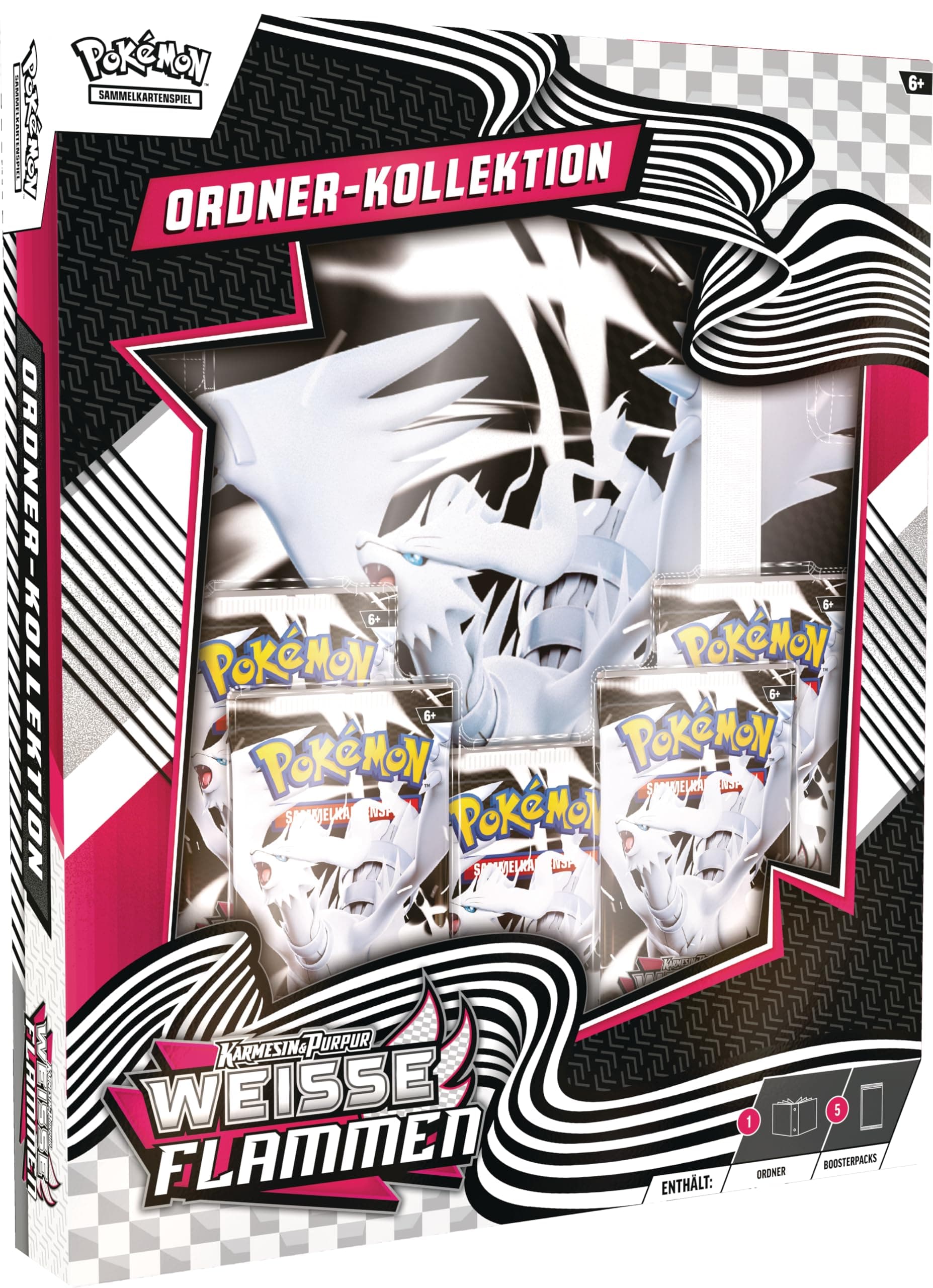 Pokémon-Sammelkartenspiel: Ordner-Kollektion Karmesin & Purpur – Weiße Flammen (Reshiram-Ordner & 5 Boosterpacks)