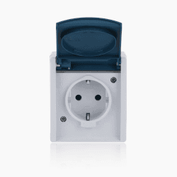 Busch-Jaeger 20 EW-53 SCHUKO® Steckdose mit Klappdeckel (Thermoplast) Grau ocean® (IP 44) 2CKA002083A0817 Angebot bei HelloDeals