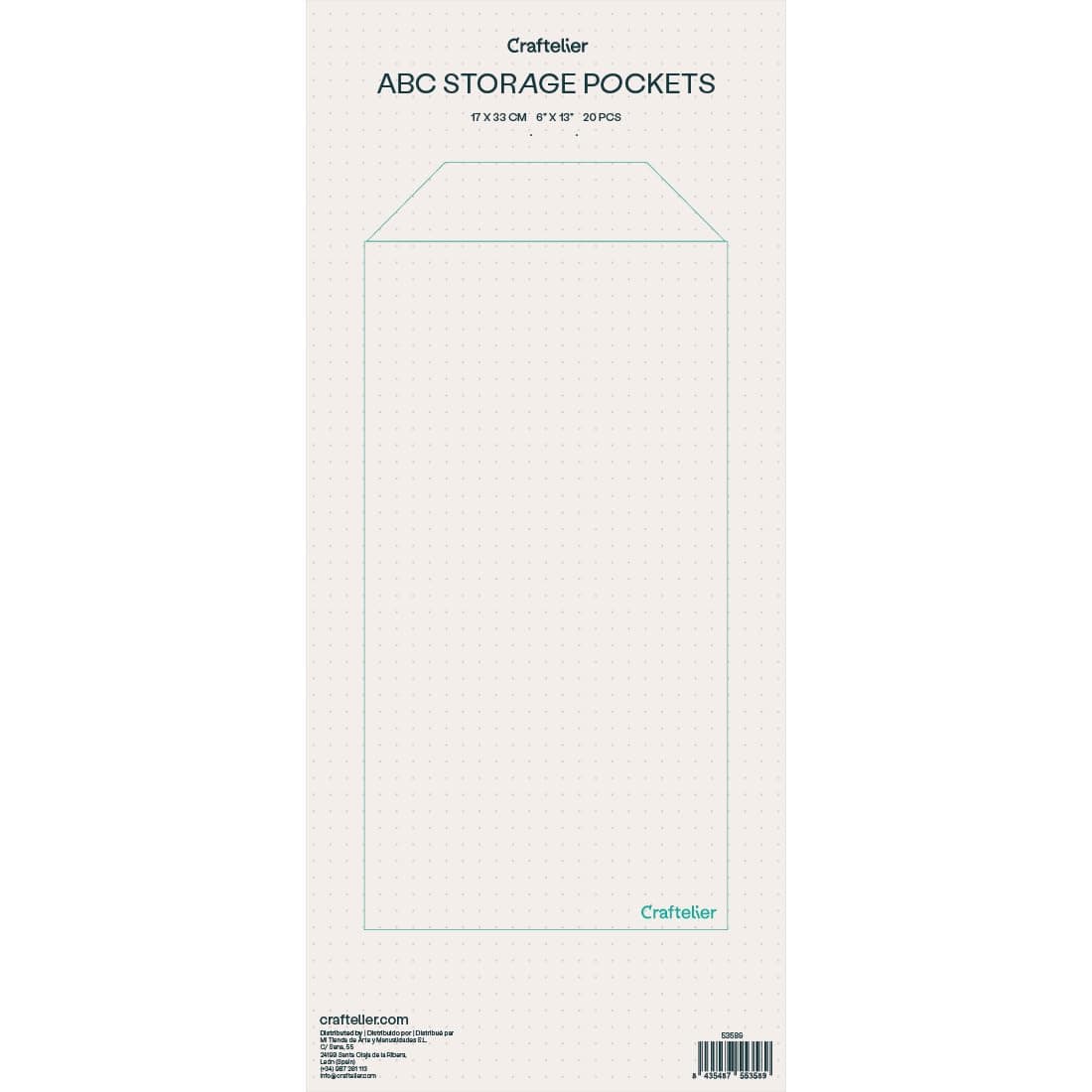 Craftelier - Set mit 20 transparenten Umschlägen für Altersgruppen, Stempel oder andere Bastelarbeiten | Maße: 15,24 x 33,02 cm (6 x 13 Zoll), weiß