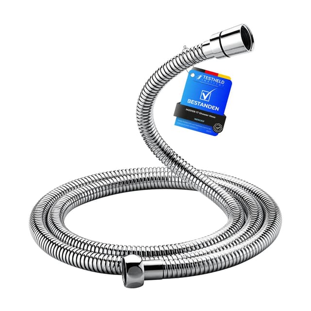 IBERGRIF Duschschlauch 1,7 m – Flexibler Edelstahl Brauseschlauch, Knickfest & Leckfrei, Universal ½ Zoll, Ersatz Duschschlauch mit Messinganschlüssen & Dichtungen, Chrom-Silber