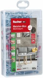 fischer Meister-Box Wohnraum, 160-teiliges Dübel- und Schraubenset, 6-8 mm Durchmesser, 30-50 mm Länge, für Heimwerker und Profis, universeller Einsatz für unbekannte Untergründe im Innenbereich Angebot bei HelloDeals