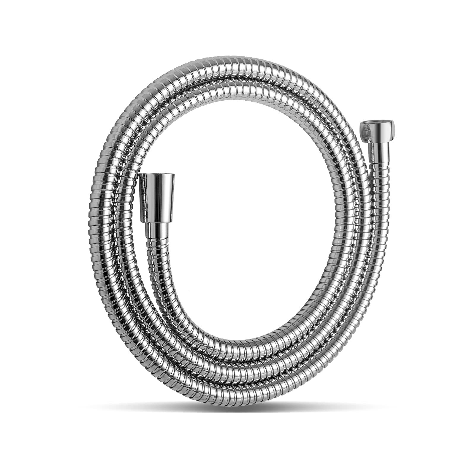 OFFO Duschschlauch 1,6m, mit Verdrehschutz, Edelstahl Ersatz Hochdruck-Duschrohr Knickschutz Brauseschlauch für Badarmaturen Chrom Chrom 1,6m