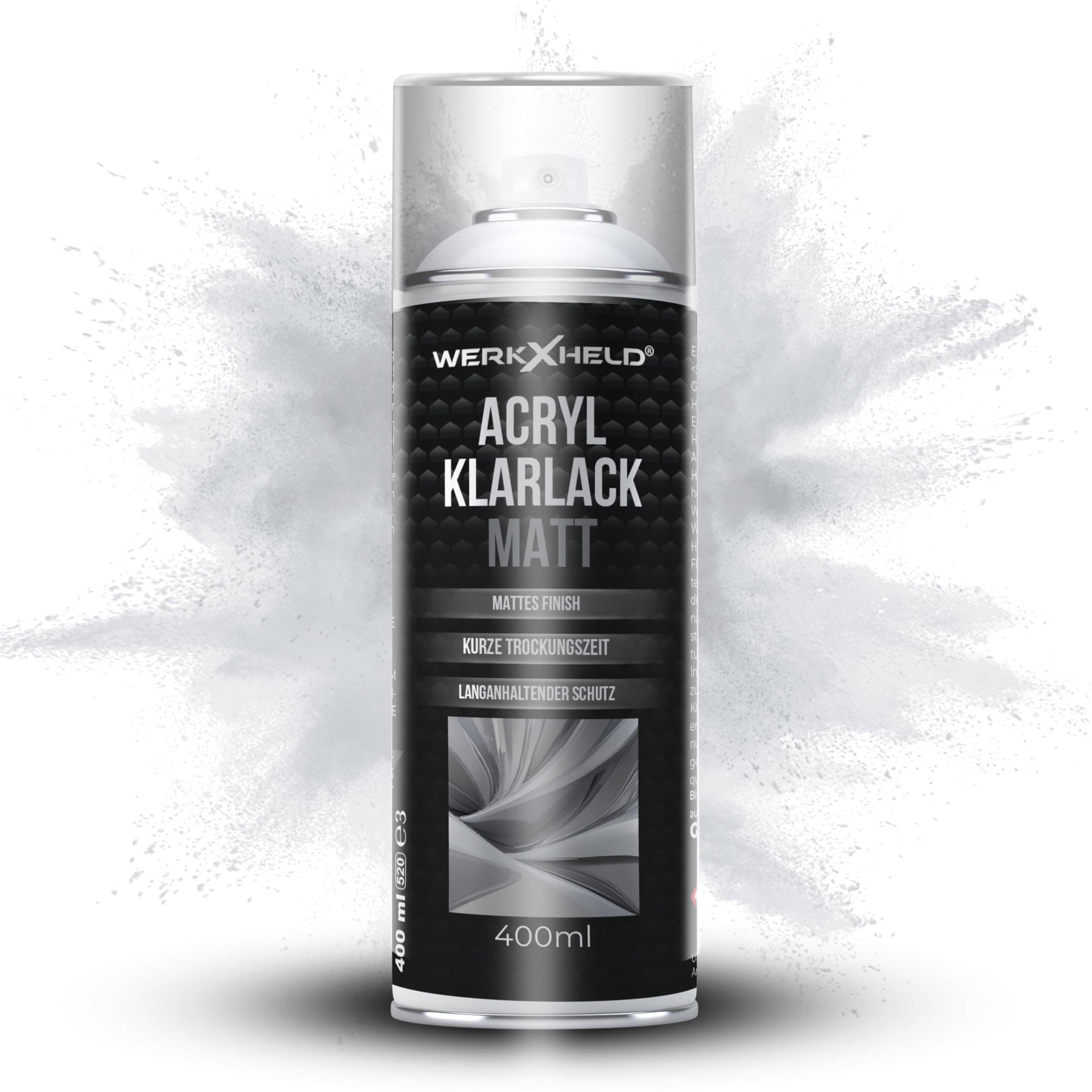 WerkXheld Klarlack Matt 400ml – Universeller Sprühlack für Metall, Holz, Glas und Kunststoff – Ideal für Möbel, Dekor und Fahrzeugteile – Schützendes seidenmattes Finish
