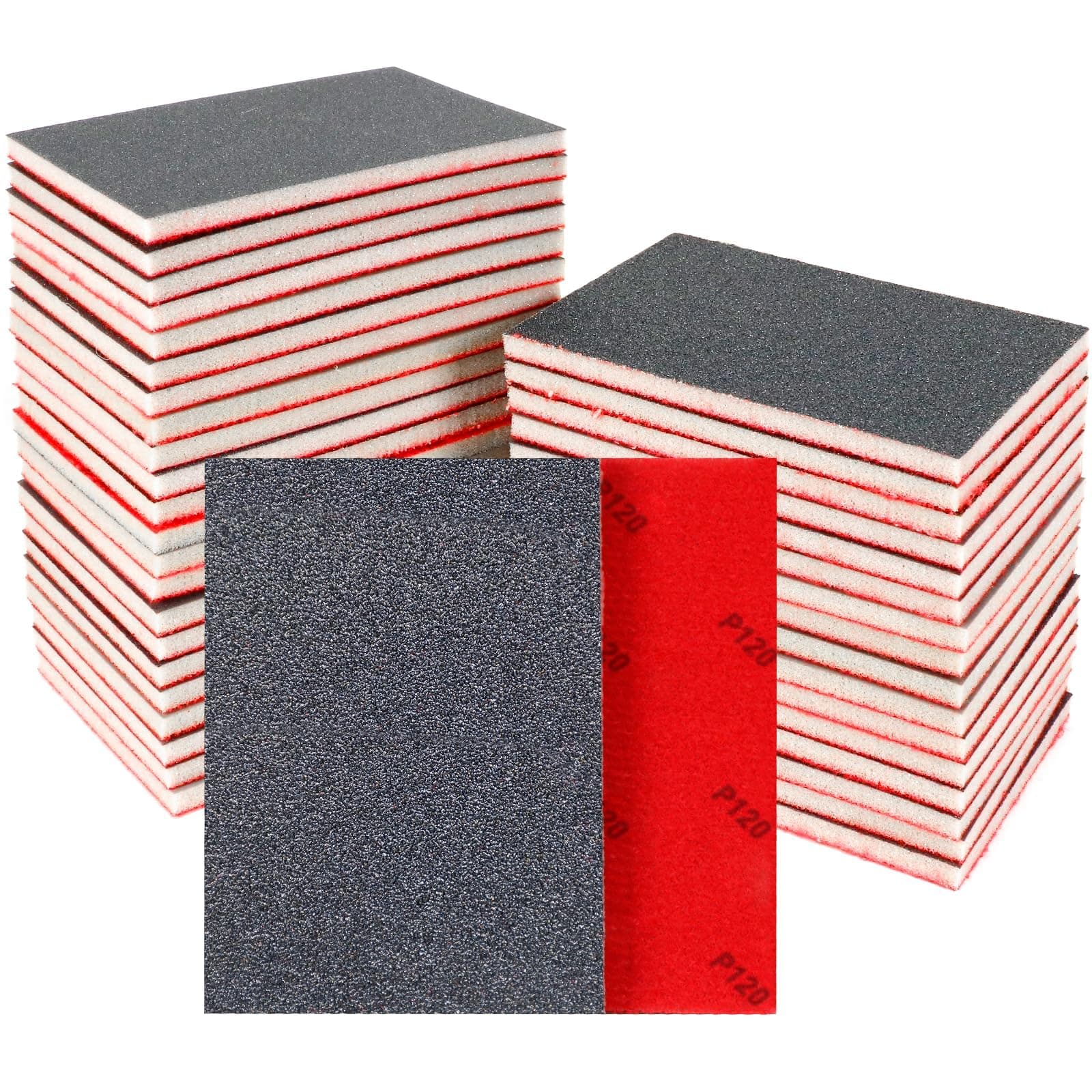 24 Stück Schleifschwämme Set, 80-3000 Körnung Nass-Trocken-Schleifpapier, Flexibler Schleifschwamm Holz, Professional Schleifpads für Metall, Holz, Farbe, Spachtelmasse, Autokarosseriereparatur Mix