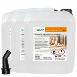 30 Liter Bioethanol 100% in geprüfter Premium Qualität für Ethanol-Kamin, Tischkamin Indoor/Outdoor | 30L (3 x 10L Kanister) 3x10 Angebot bei HelloDeals